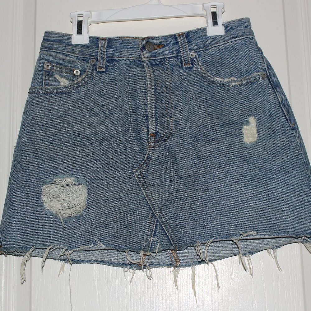 Reformation Raw-Edge Trim Mini Skirt